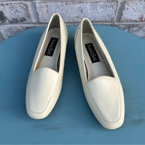 Light Yellow Leather Loafers by Amanda Scott